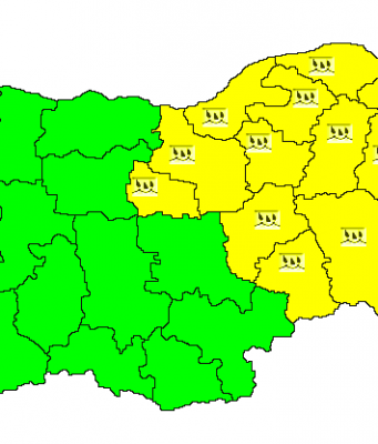 Жълт код за валежи във Велико Търново и още 11 области е обявен за днес